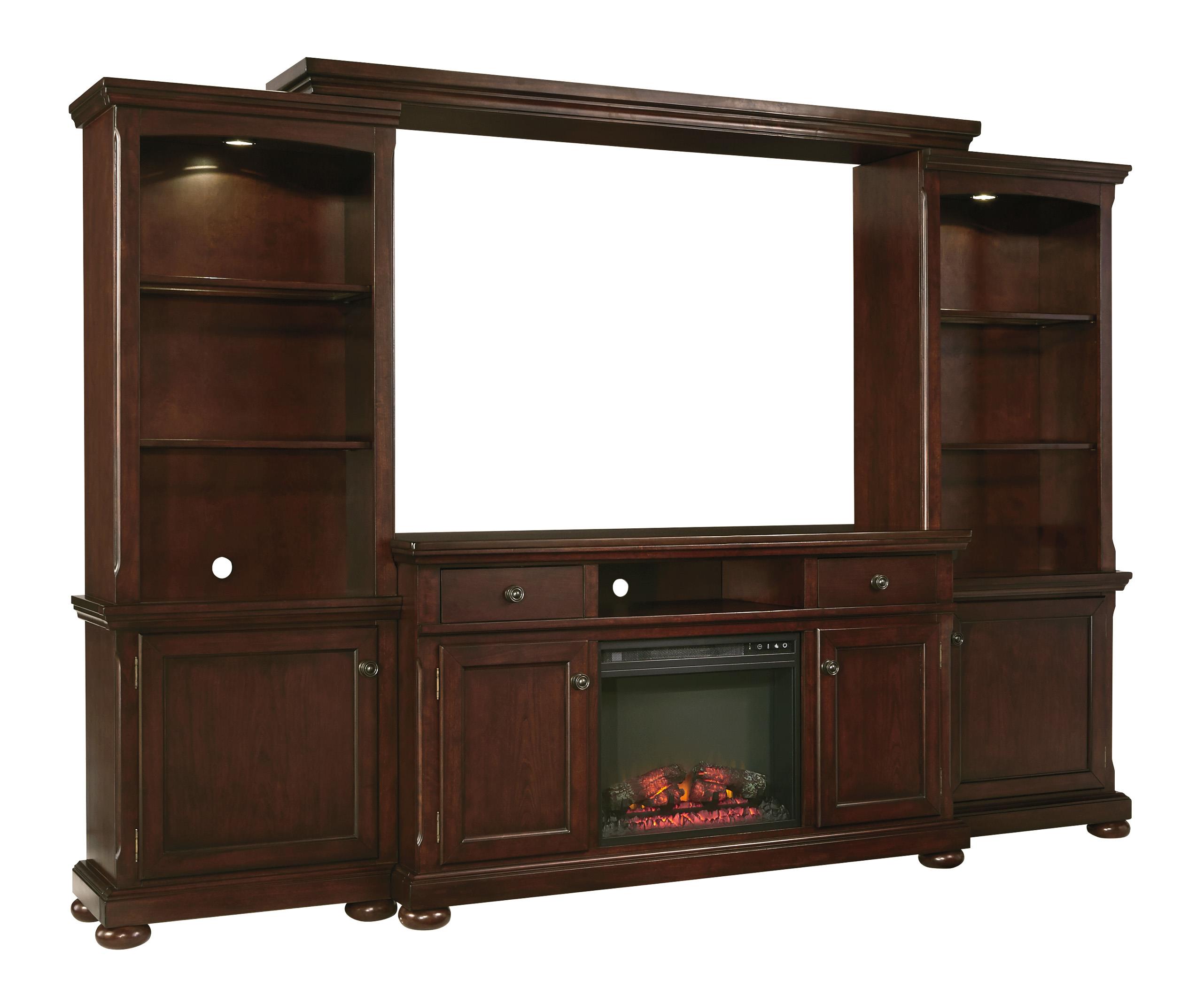 Millennium Porter Entertainment Wall Unit w/ Extra Large TV Stand ...